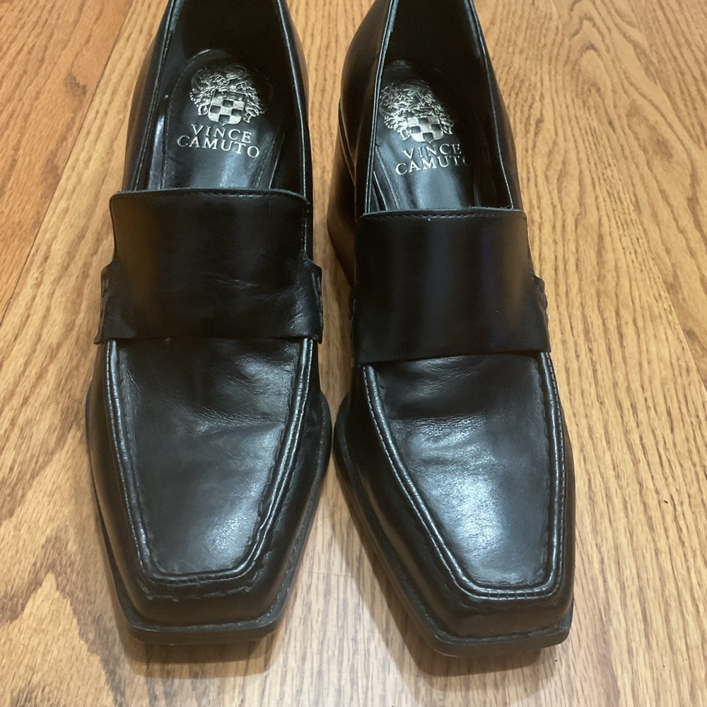 Vince Camuto Black Leather Loafers - Picture 2 of 5